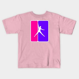 Pole Fitness Pink and Purple Kids T-Shirt